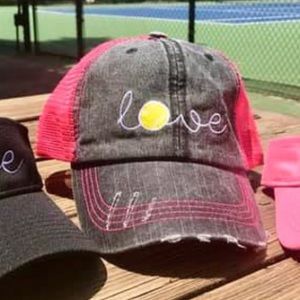 New, Tennis Trucker Hats, LOVE, Pink, women visor,